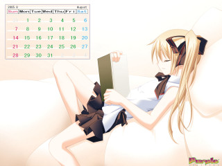 Woman sitting bed calendar anime - her lap free wallpaper