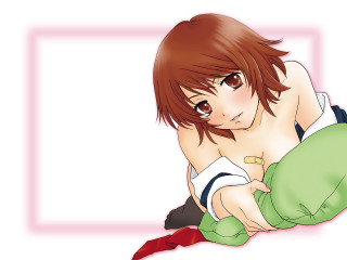 Eizan kikukawa anime bandaids blush - red tie free wallpaper