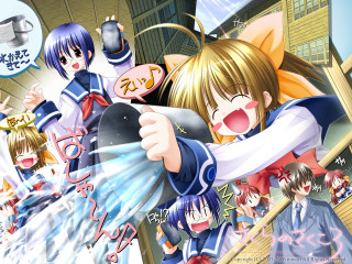 Anime girls water spouting gun - a gun free wallpaper for desktop