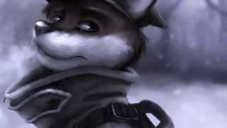 Cartoon character gun wolf background - snow free wallpaper