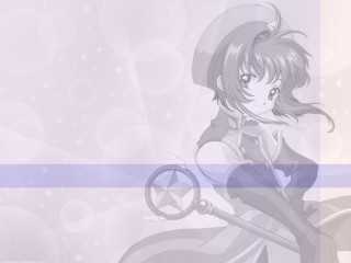 Girl sword hat purple background - circle free wallpaper