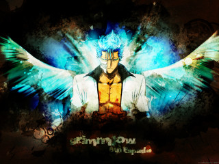 Blue hair angel wings glowing - evil free wallpaper