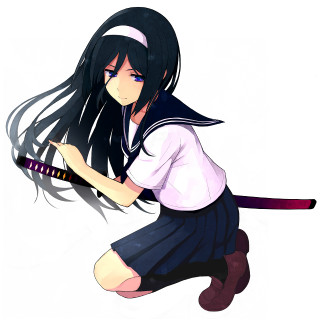 Girl long hair holding sword 2 - auto free wallpaper for tablet