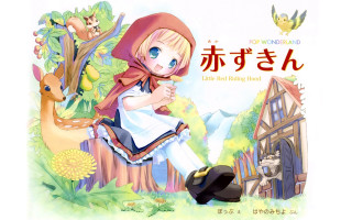 Girl deer bird hood cape - a tree stump free wallpaper