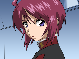 Pink hair anime military portrait - a black shirt free wallpaper