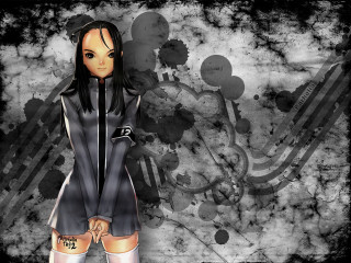 Gothic anime girl cherryblossoms moon - a black outfit free wallpaper for desktop