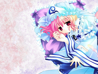 Pink haired anime girl blue 3 - magic realism free wallpaper