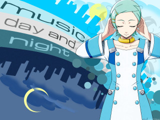 Woman blue coat cityscape nighttime - a blue coat free wallpaper