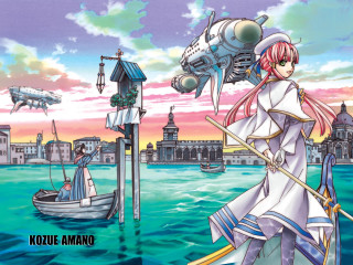 Woman white dress boat city - her hand and a city in the background free wallpaper