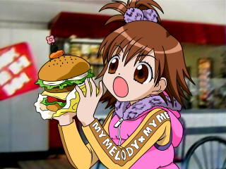 Ayako happy hamburger hoodie blurry - a hamburger free wallpaper