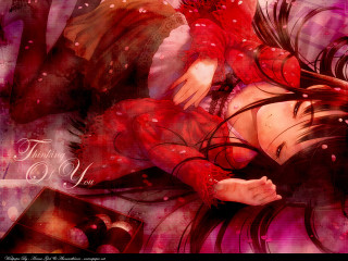 Woman red dress laying bed - the wind free wallpaper