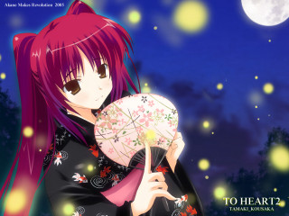Pink hair girl fullmoon stars - a full moon free wallpaper