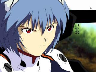 Anime bluehair redeyes space celshading - a cat ear free wallpaper