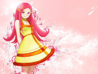 Pink hair yellow dress starry - a yellow dress free wallpaper