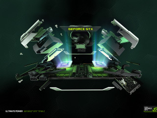 Futuristic computer screen green black - rtx free wallpaper