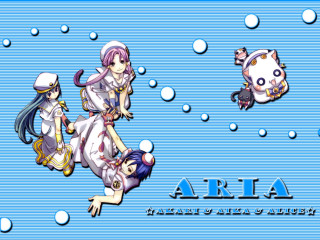 Anime snowing floating girls panda - pixel art free wallpaper for desktop