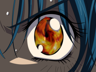 Blue hair eye fireball alice - a close up of a persons eye free wallpaper