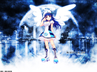 Girl blue dress boots angel - a white angel free wallpaper