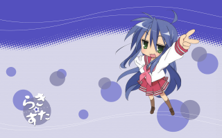 Anime bluehair white shirt redskirt - a red skirt free wallpaper