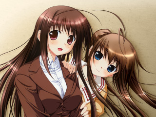 Anime girls long hair brown 2 - brown eye free wallpaper