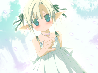 Girl dress necklace flower sky - luminous free wallpaper