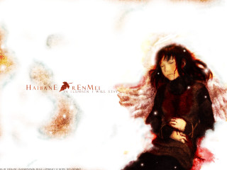 Woman wings crying blood storybook - a white surface free wallpaper