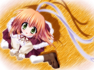 Anime girl pink hair green - a white ribbon free wallpaper
