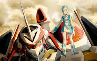 Girl robot cartoon clouds sky - the background and a sky free wallpaper