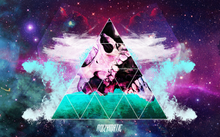 Triangle horse space stars clouds - the middle of a space free wallpaper