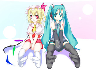 Anime girls bed blue blonde - two anime girls sitting next free wallpaper