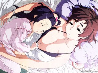 Two women bed bedroom pajamas - a couple of women free wallpaper