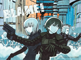 Les nabis cyberpunk gun characters - a couple of anime characters holding free wallpaper