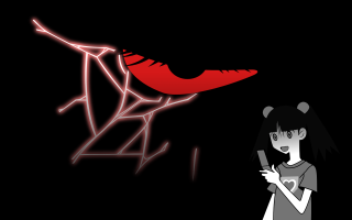 Woman cellphone red object yandere - a cell phone in front free wallpaper