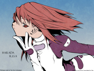 Woman redhair white shirt hand - space art free wallpaper for desktop