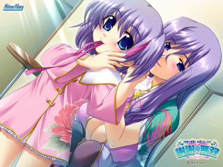 Purple hair sisters blush dutch - a mirror free wallpaper