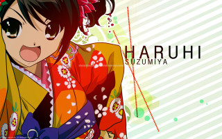 Kimono flower anime brown eyes - fauvism free wallpaper