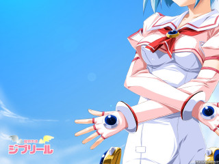 Anime bluehair whitedress redgloves crossedarms - red glove free wallpaper