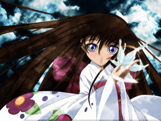 Anime girl long hair flower 5 - free anime wallpaper