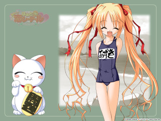 Girl cat anime swimsuit twintails - anime free wallpaper