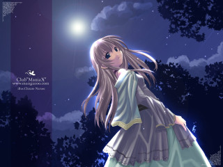 Girl dress forest moon fireworks - a girl in a dress free wallpaper