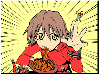 Spaghetti eating manga aya goda - context art free wallpaper