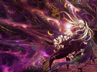 Gothic portrait purple background fireworks - a bench in front free wallpaper