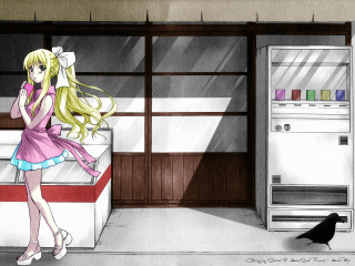 Girl pinkdress refrigerator bird aliceprin - a drawing of a girl free wallpaper for desktop