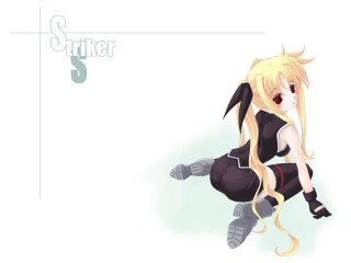 Blonde haired magical girl fate - black boot free wallpaper