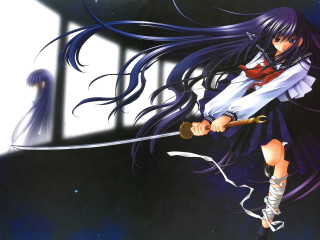 Anime bluehair sword girl bandages - a sword and a sword free wallpaper