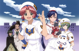 Sailor group clouds cat baioken - a building free wallpaper for desktop