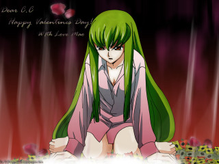 Green hair girl valentine anime - green hair free wallpaper