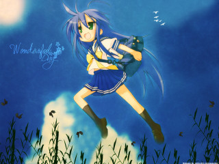 Anime girl blue hair backpack - a anime girl free wallpaper for desktop