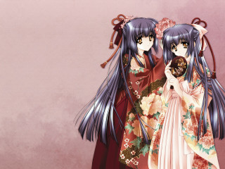 Anime girls blue hair fans - a fan free wallpaper