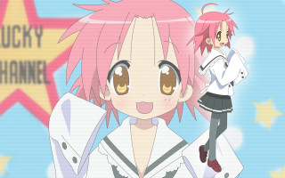 Pink haired girl star lucky - a girl free wallpaper